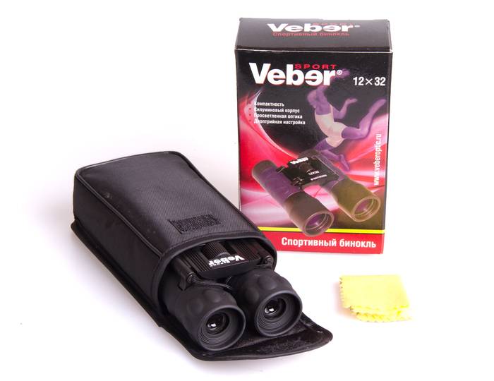 Бинокль Veber Sport БН 12x32 черный