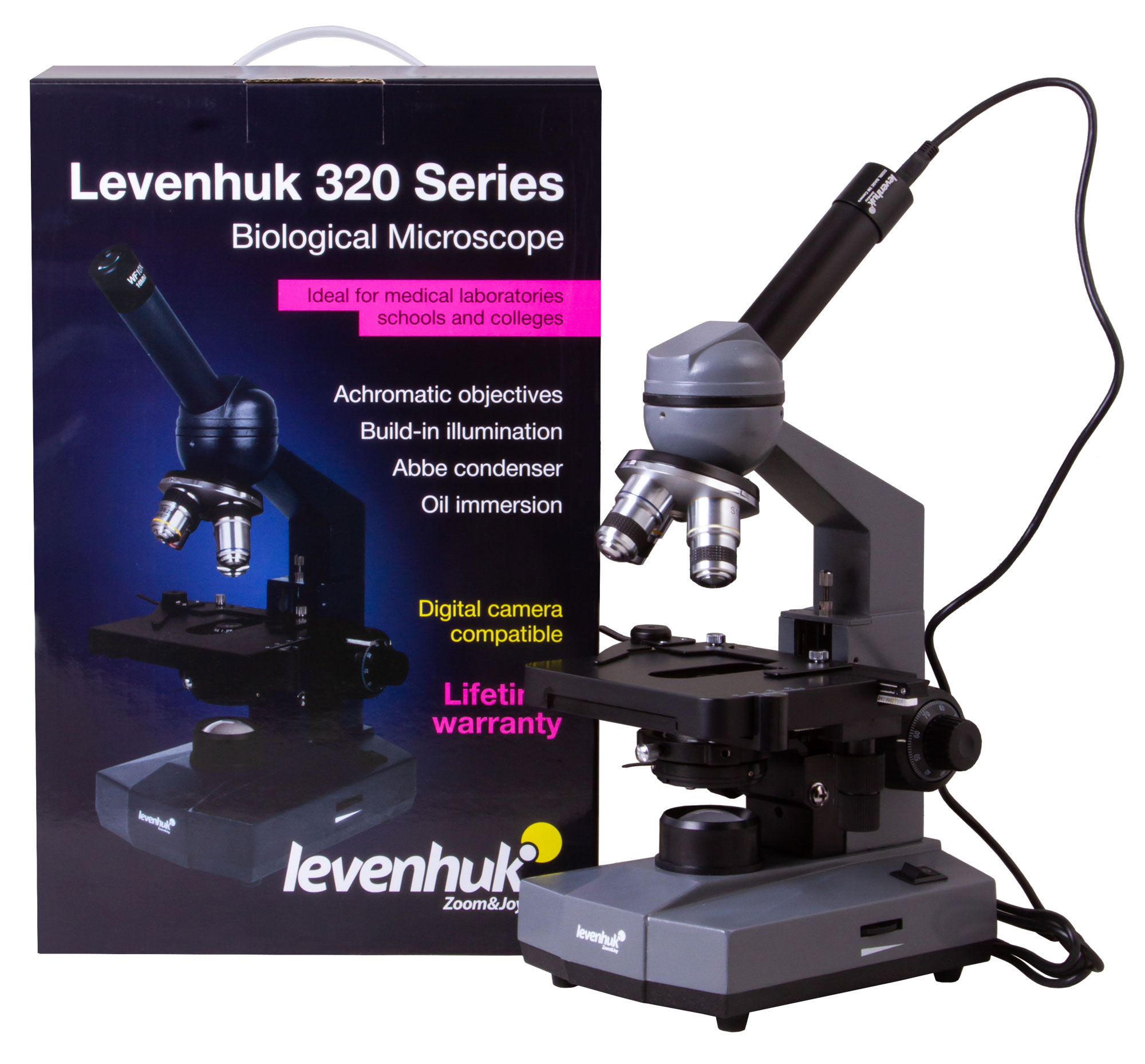 Микроскоп цифровой Levenhuk D320L BASE, 3 Мпикс, монокулярный