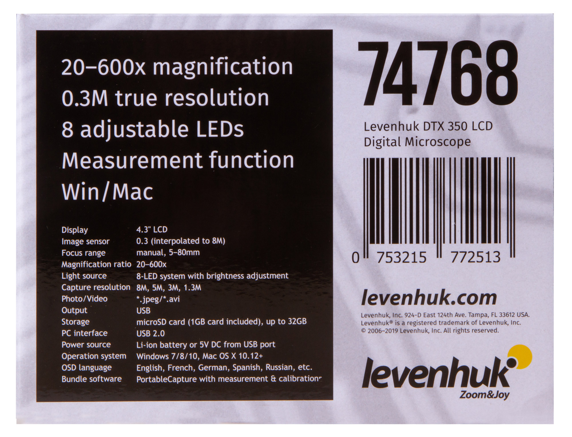 Микроскоп цифровой Levenhuk DTX 350 LCD