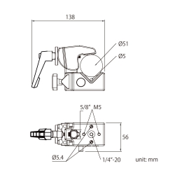 Зажим KUPO KCP-710B CONVI CLAMP BLACK W/RATCHET HANDLE & KCP-7SDL SADDLE