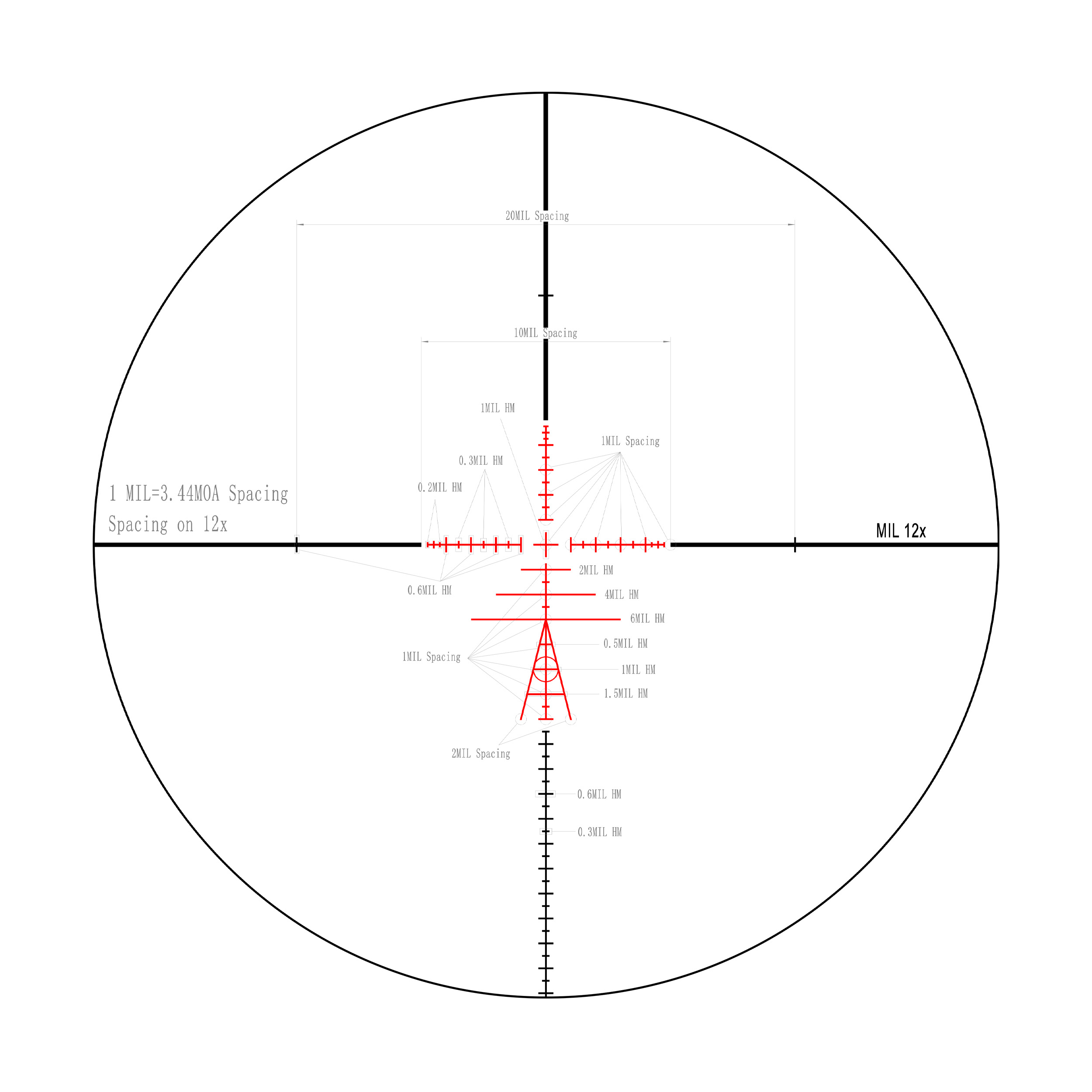 Прицел оптический Veber Wolf Alfa 3-12x42 SF TR2