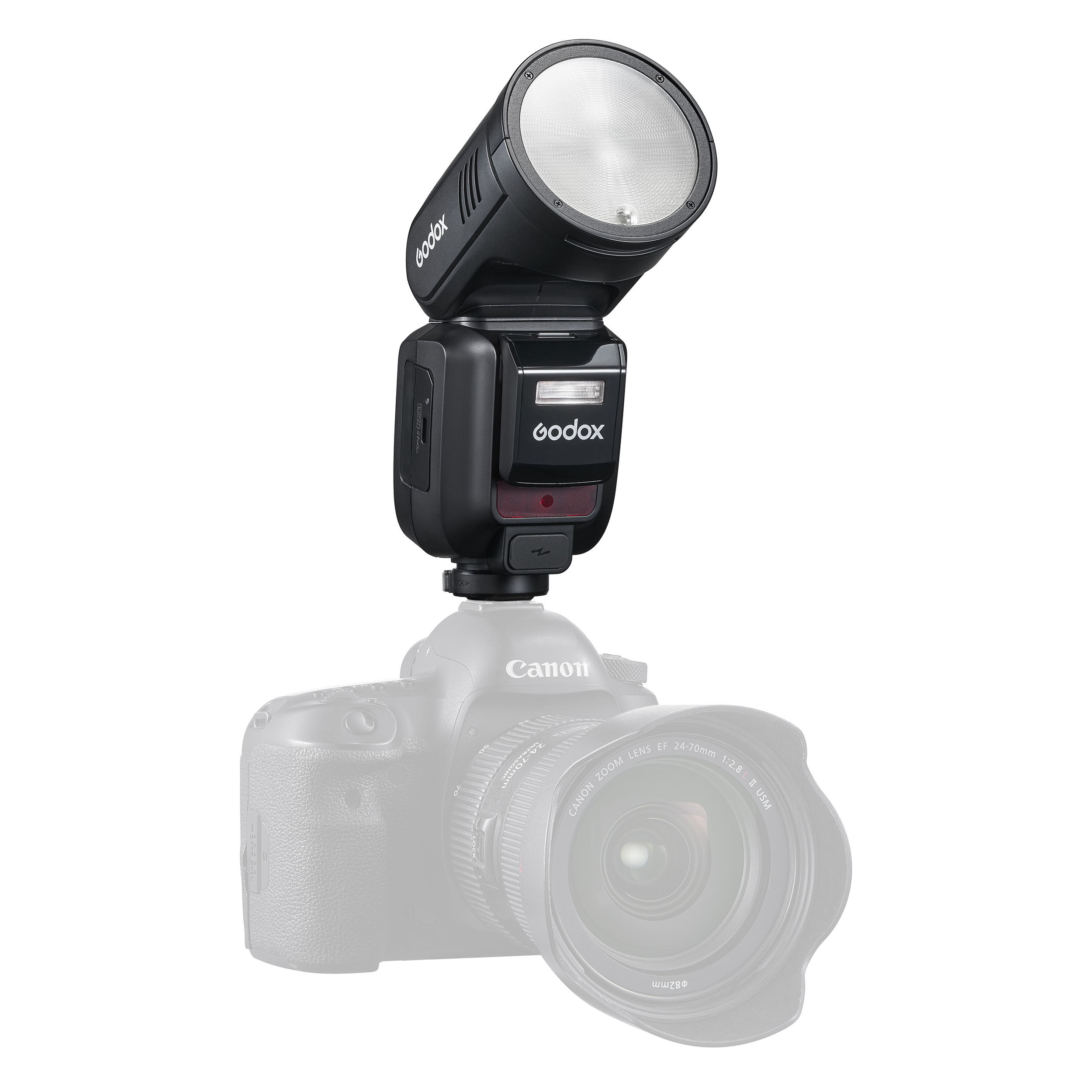 Вспышка накамерная Godox V100C TTL с круглой головкой для Canon