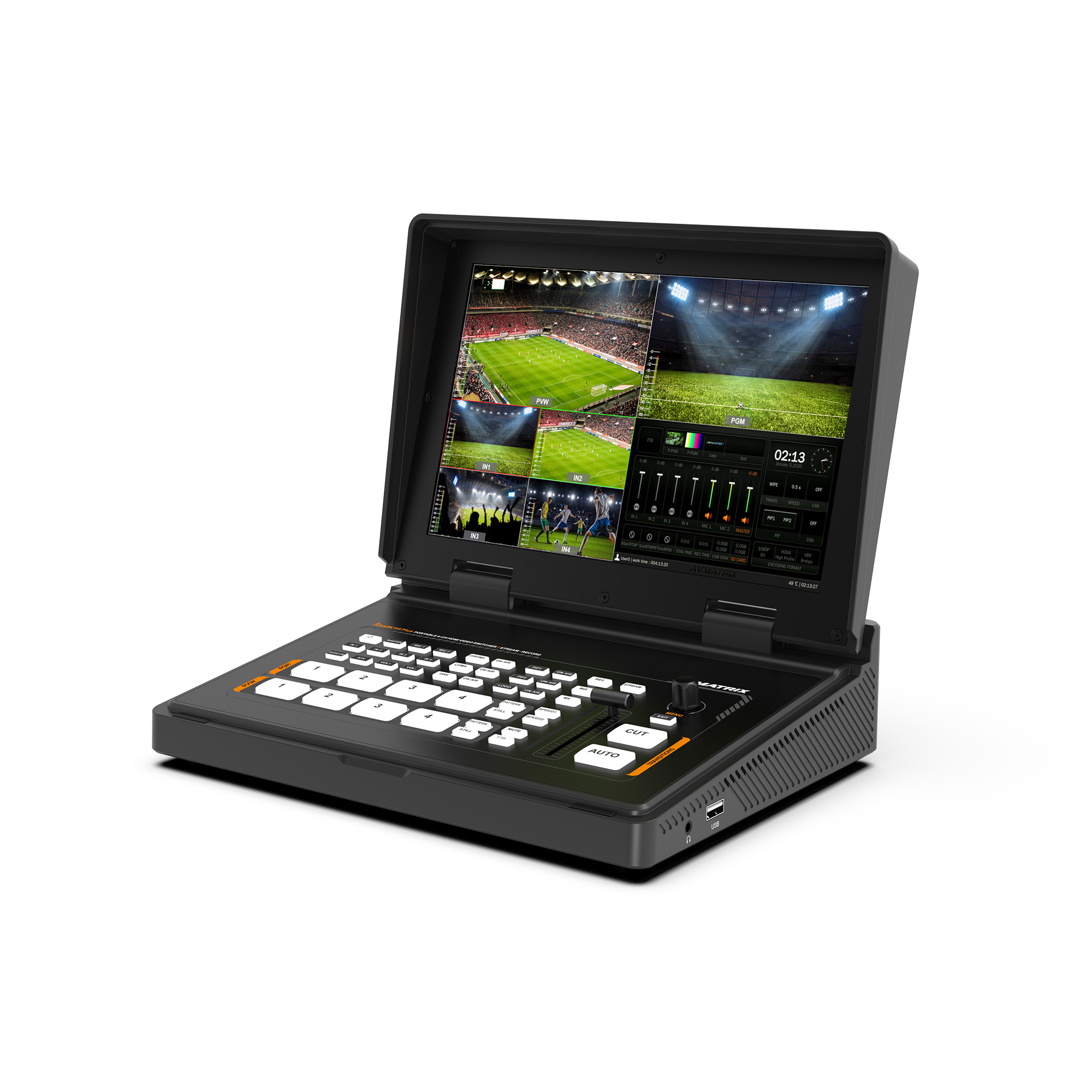 Видеомикшер-стример AVMATRIX Shark H4 PLUS портативный 4CH HDMI USB LAN Видеомикшер-стример AVMATRIX Shark H4 PLUS портативный 4CH HDMI USB LAN
