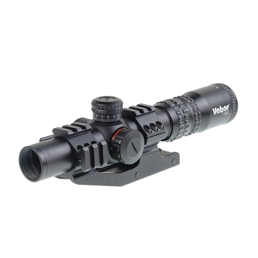 Прицел оптический Veber Black Russian 1-4х24 RG загонник Прицел оптический Veber Black Russian 1-4х24 RG загонник