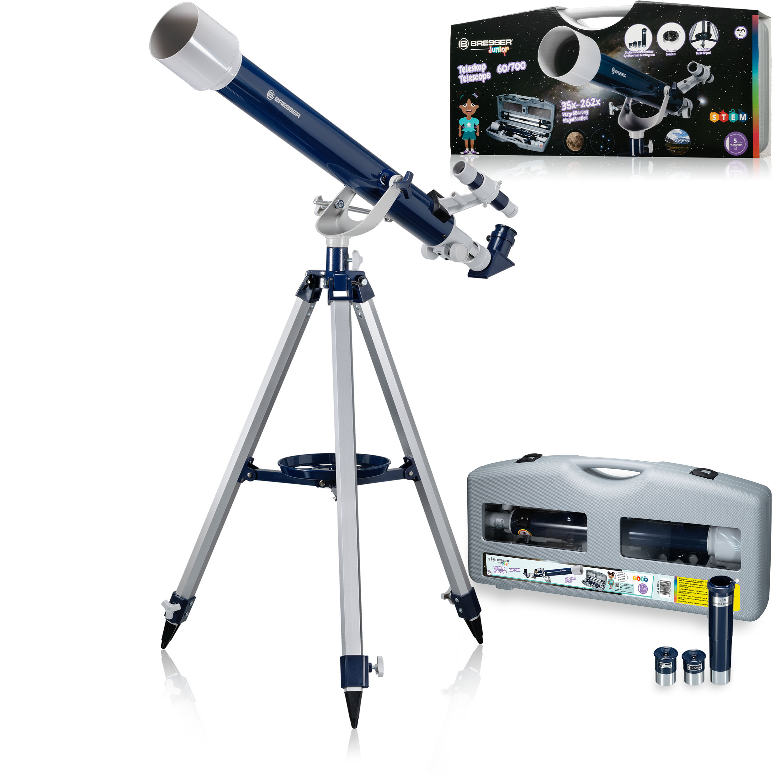 Телескоп BRESSER JUNIOR 60/700 AZ1 в кейсе (88-43100) Телескоп BRESSER JUNIOR 60/700 AZ1 в кейсе (88-43100)